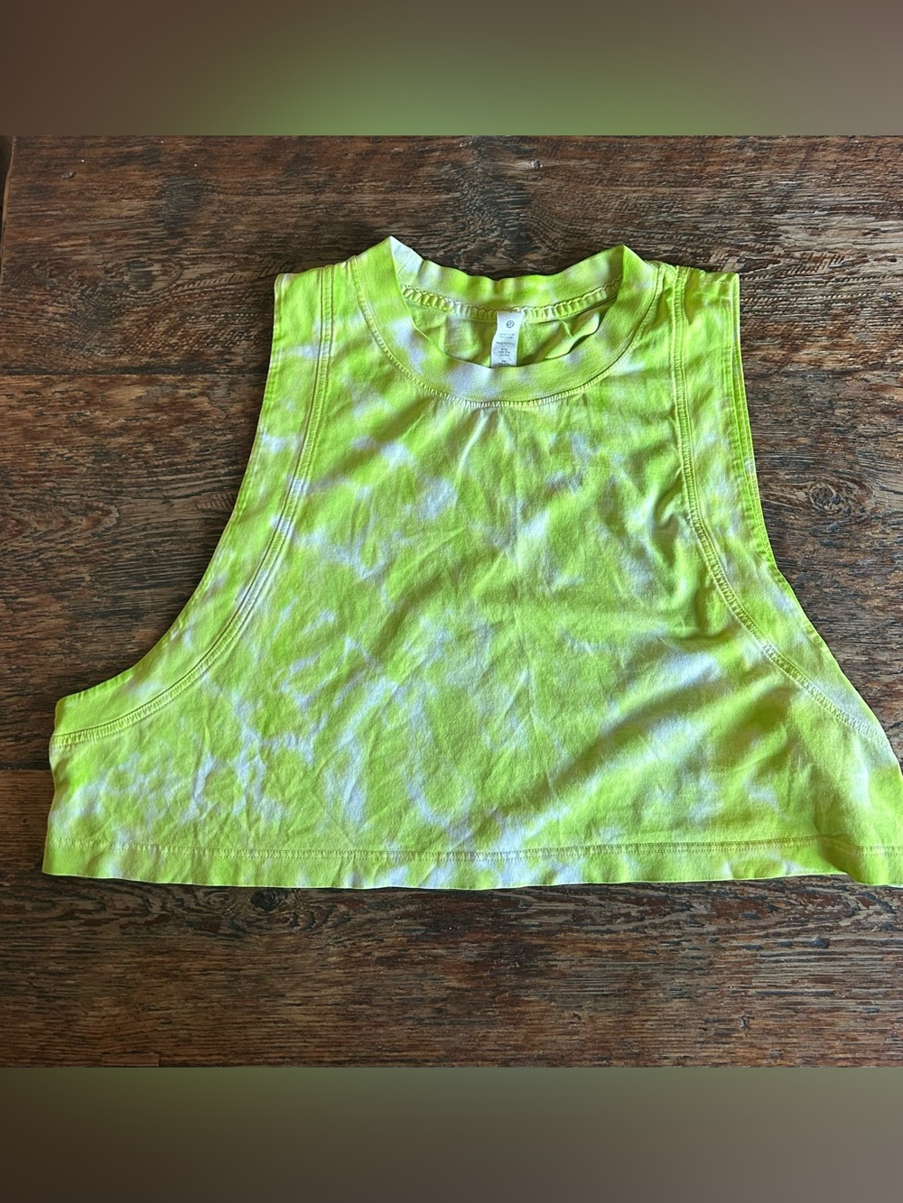 lululemon athletica Neon Yellow Cropped Muscle Tank